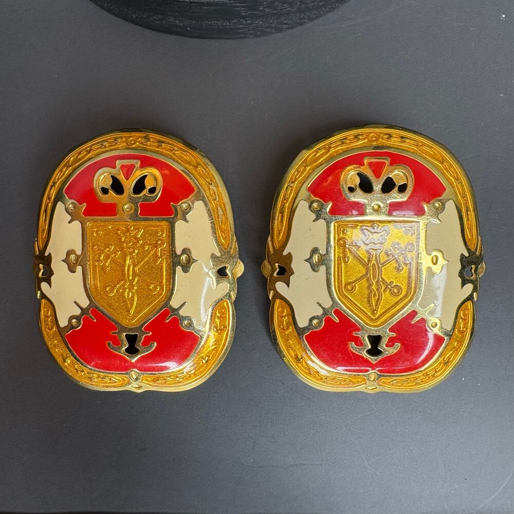 Vintage Edgar Berebl Earrings Sheild Earrings Pierced Post Back